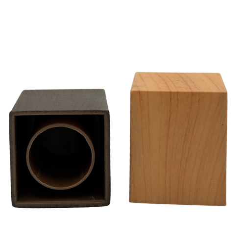 Tapa cuadrada plástico efecto madera con collar 1
