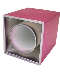 Tapa cuadrada rosa mate fea 15 con collar dentro