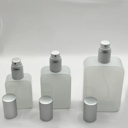 petaca tintado blanco con válvula corta 18/415 de aluminio plata mate